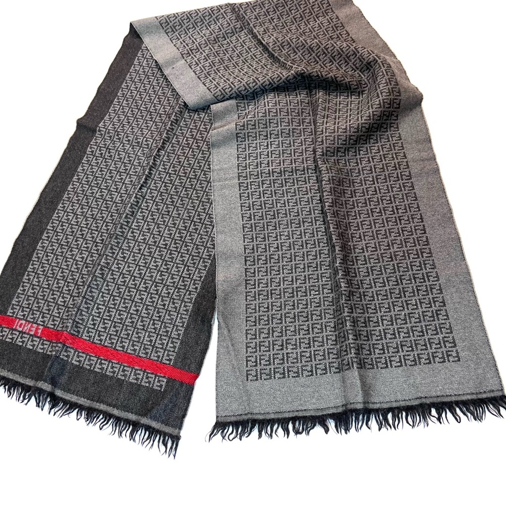 Fendi Multi Signature Zucca Monogram 100% Wool Scarf